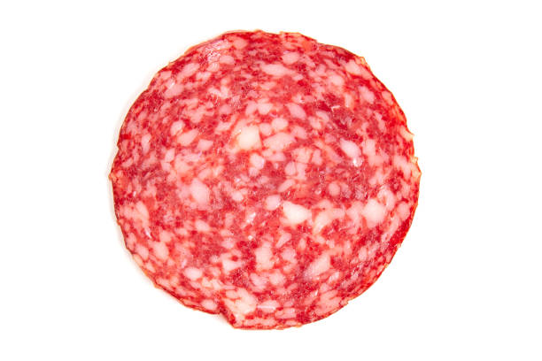 istock sliced smoked salami sausage on a white background 1194143797