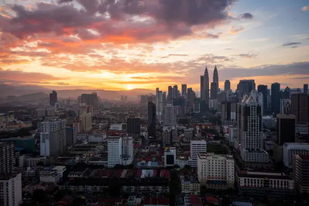 aerial view of KL in the morning
