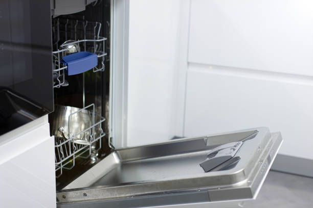 istock dishwasher in a white cupboard in a modern kitchen. 1194149740