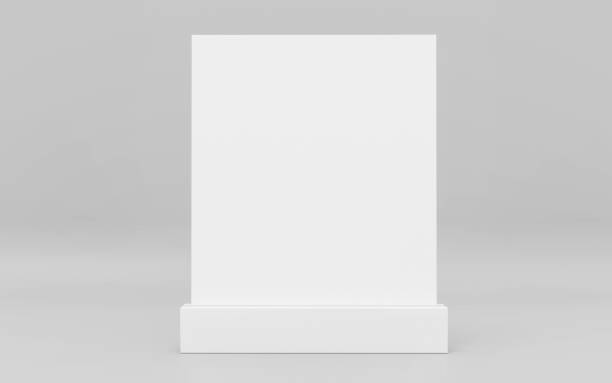 istock stand up mock up blank empty card with plastic stand with space for your content 3d illustration render 1194152604