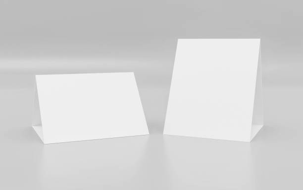 istock Stand up mock up blank empty cardboard folded with space for your content 3d illustration render 1194152626