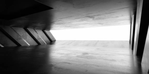 istock Underground concrete basement with day light industrial grunge concrete background 3d render illustration 1194152658