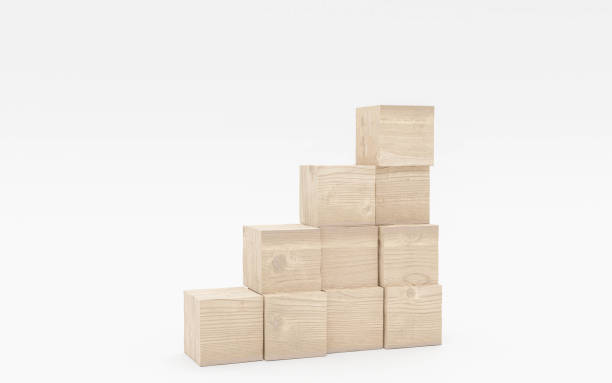 istock wooden blocks stacked as a pyramid staircase. Success, growth, win, victory, development or top ranking concept 3d illustration render 1194156581