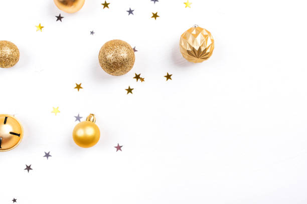 istock Festive white background with Christmas decorations. 1194162131
