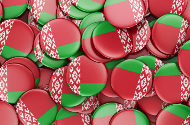 istock Badges with flag of Belarus, 3D rendering 1194163947