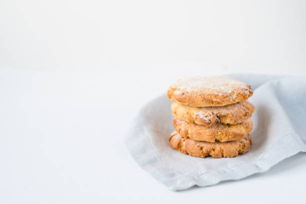 istock Stacked cookies on a linen napkin. 1194164046
