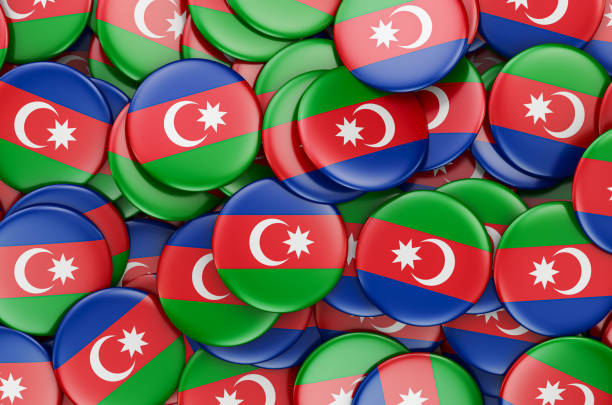 istock Badges with flag of Azerbaijan, 3D rendering 1194164066