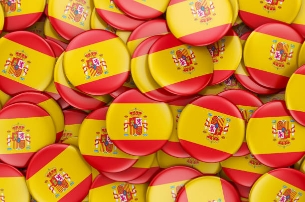 istock Badges with flag of Spain, 3D rendering 1194164622