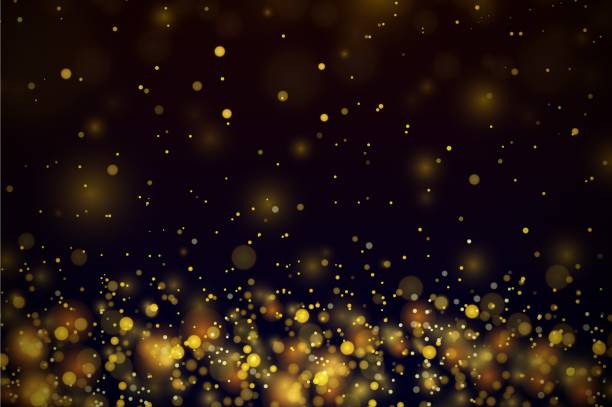 illustrations, cliparts, dessins animés et icônes de les points d'étoiles d'or dispersent le fond de confetti de texture - gold shiny backgrounds star