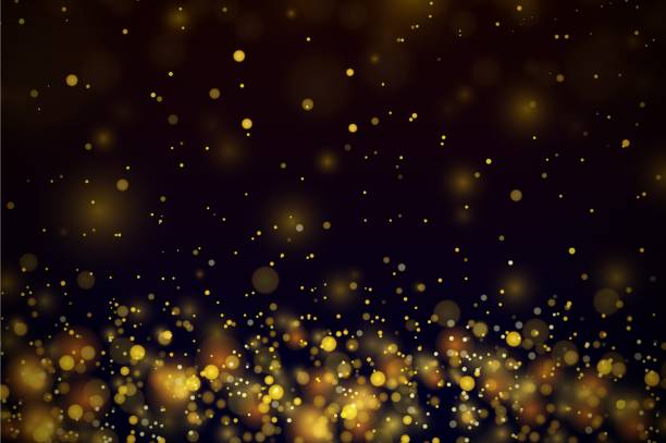 stockillustraties, clipart, cartoons en iconen met gouden sterren stippen scatter textuur confetti achtergrond - gold confetti