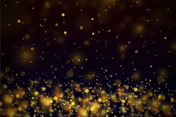 Vector illustration of Gold stars dots scatter texture confetti background