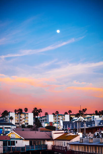 Redondo Beach at sunset time, California, USA