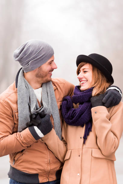 istock Couple enjoying outdoors in cold autumn / winter time. 1194180417