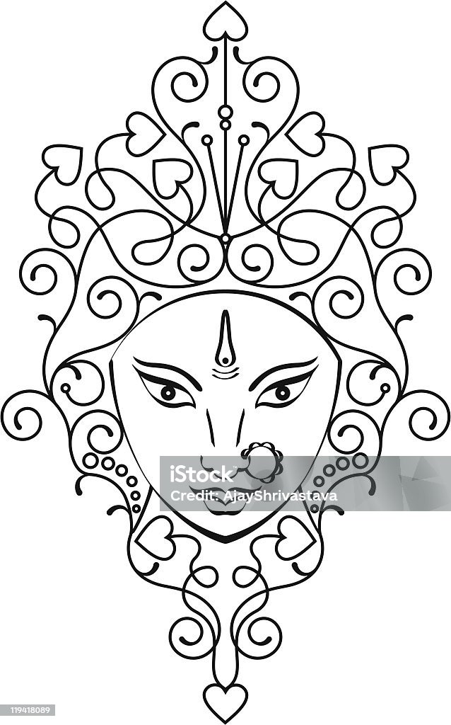 Durga  Calligraphy stock vector
