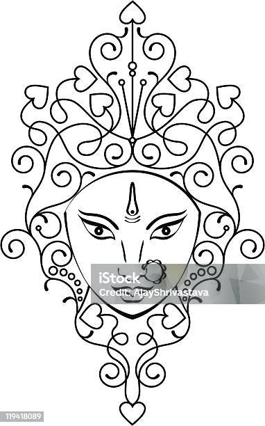 Durga Stock Illustration - Download Image Now - Calligraphy, Clip Art, Color Image
