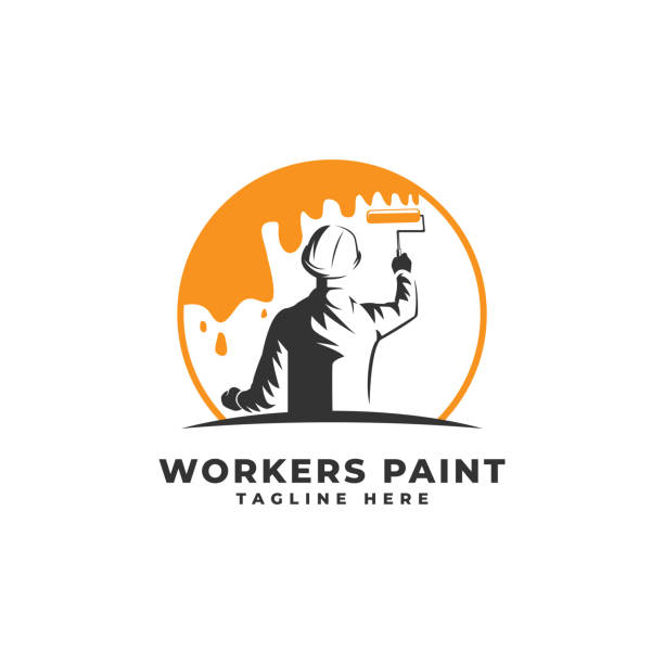 Worker Painting Construction symbol Vector Icon. Stock Illustration Worker Painting Construction symbol Vector Icon Illustration house painter stock illustrations