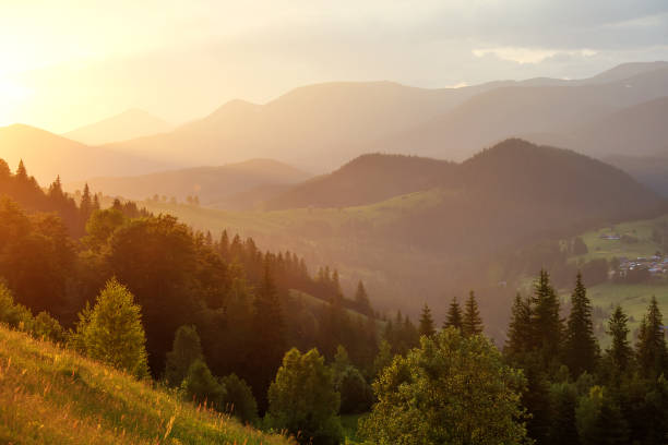 istock Beautiful sunset in Carpathian mountains 1194182723
