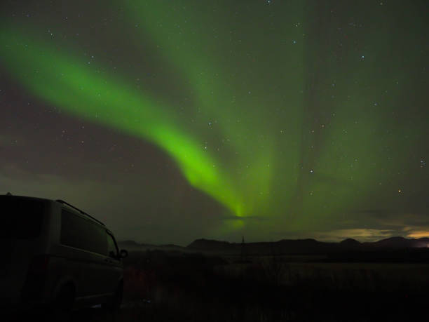 istock Beautiful northern lights on the sky 1194187055