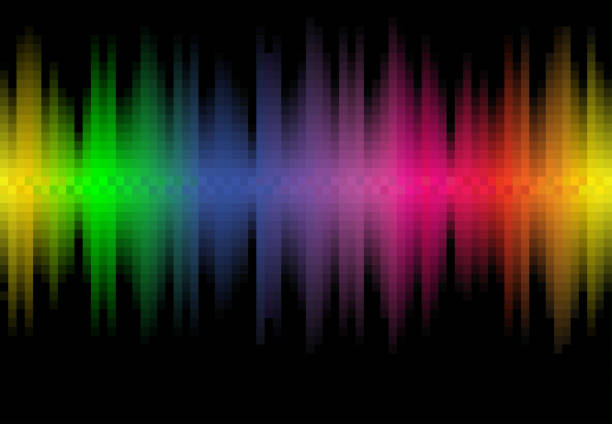 istock Vector illustration, seamless pattern. Colorful mosaic with association to sound waves. 1194187913