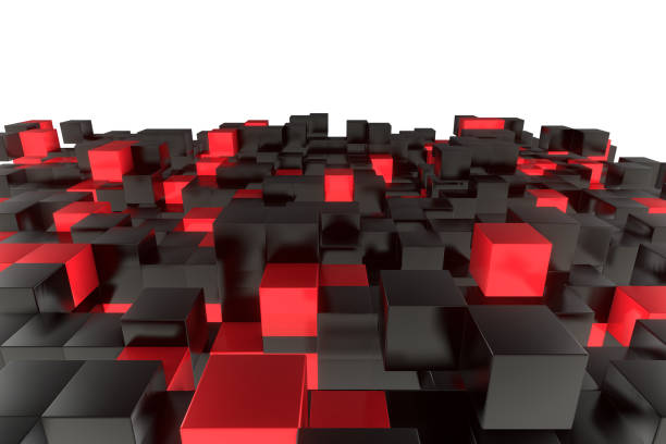 istock 3D rendering illustration geometric shapes concept .Abstract   Futuristic background elegant cube block isolated on white background.Poster, banner, placard with clipping path 1194188905