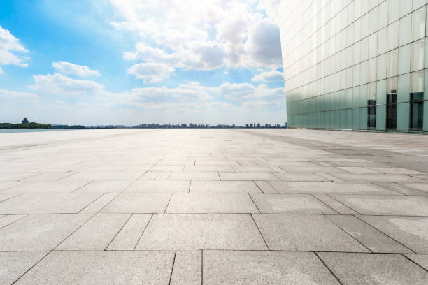 istock Empty floor and Suzhou city skyline on a sunny day. 1194193458