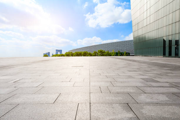 istock Empty floor and Suzhou city skyline on a sunny day. 1194193468