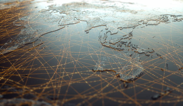 アジアオセアニアデジタルテクノロジーコネクティビティワールドワイドウェブ - australia map ストックフォトと画像