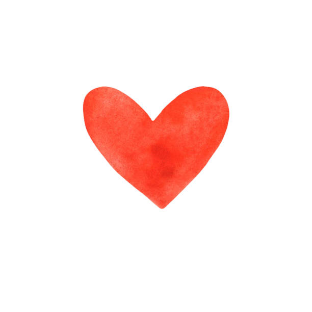 istock Red pink watercolor heart isolated on white background. Gentle, romantic background for design of cards, invitations 1194198140