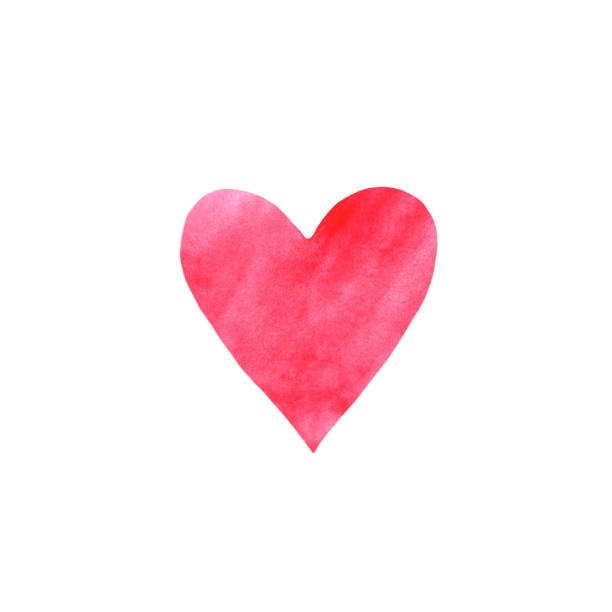 istock Red pink watercolor heart isolated on white background. Gentle, romantic texture for design of cards, invitations 1194198376