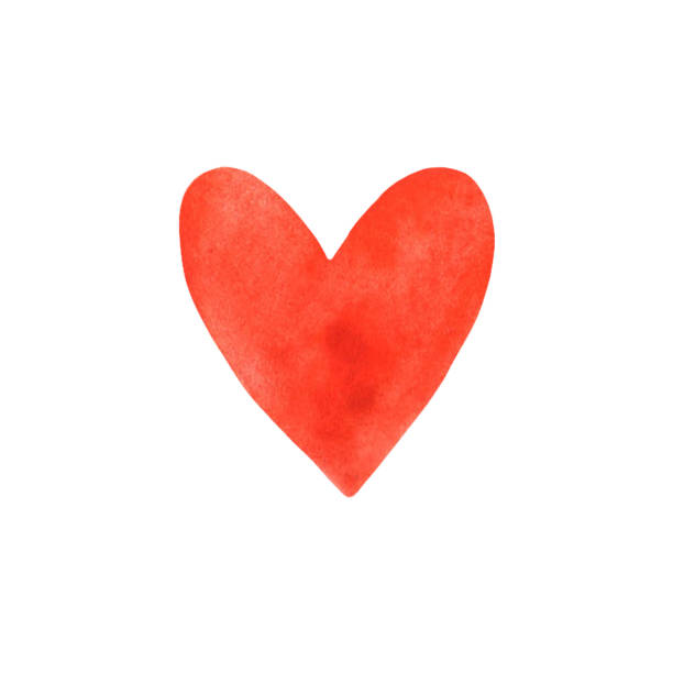 istock Red pink watercolor heart isolated on white background. Gentle, romantic background for design of cards, invitations 1194198982