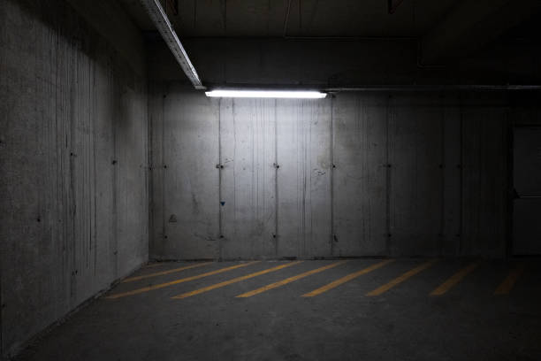 Parking spot in a indoor underground garage