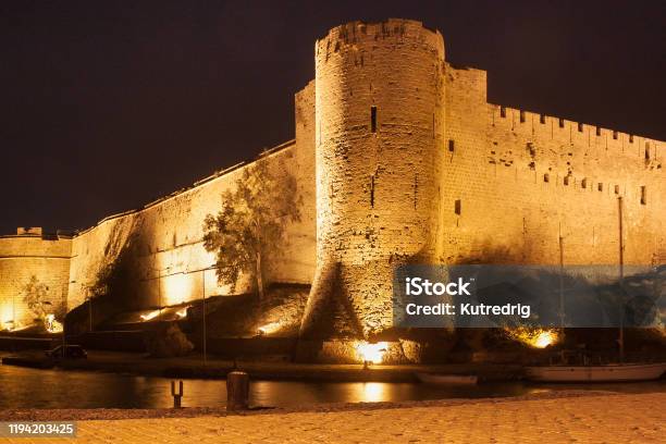 Night View Of The Kyrenia Castle In Northern Cyprus The 16thcentury Castle Was Built By The Venetians Over A Previous Crusader Fortification Stock Photo - Download Image Now