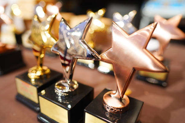 istock Gold, silver and bronze star award 1194205336