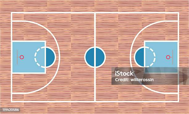 Баскетбольная Суд — стоковая векторная графика и другие изображения на тему Баскетбол - Баскетбол, Корт, Баскетбольное кольцо