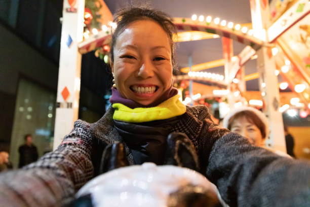 Adult enjoying Merry-go-round