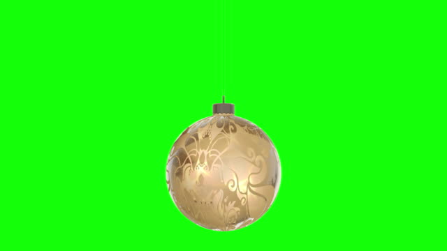Rotating christmas ball, represents Merry Christmas. Seamless loop, isolated greenbox alpha background 4K stock video