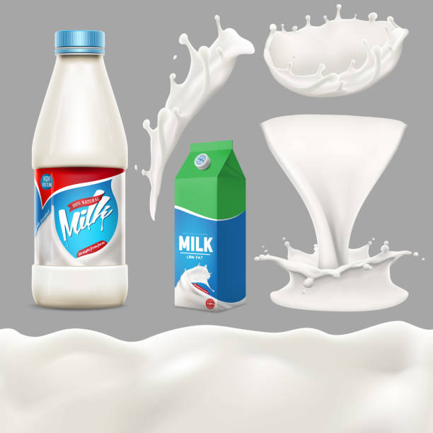 istock whole milk yogurt and cream big splash set, pouring and splashing 3d vector realistic illustration, diary beverage product design elements, packaging, milk carton, bottle 1194217067