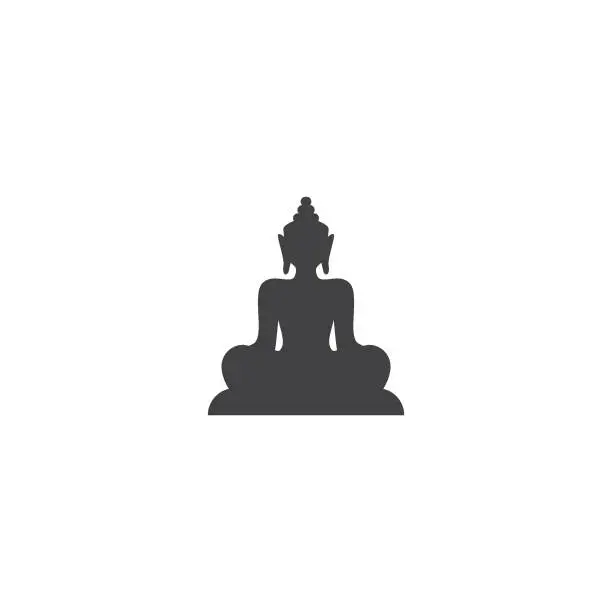 Vector illustration of Buddha statue symbol vector