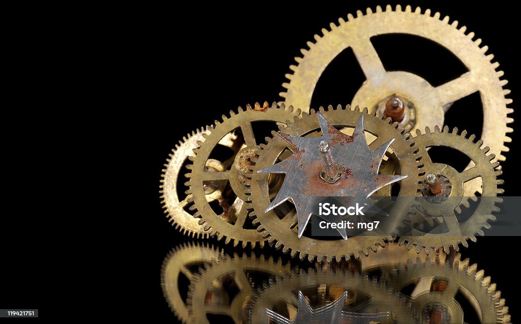 Rusty velhas Engrenagens de um relógio - Royalty-free Antigo Foto de stock
