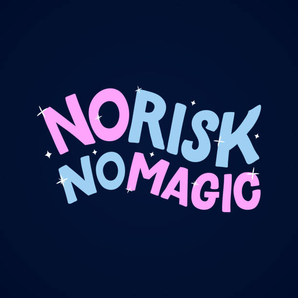istock Hand drawn lettering card. The inscription: No risk no magic. Perfect design for greeting cards, posters, T-shirts, banners, print invitations. 1194219067