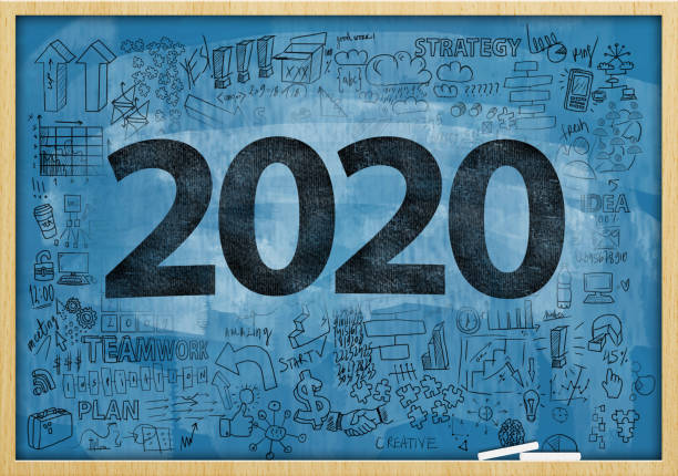 istock 2020 NEW YEAR / Blue board with charts and diagrams concept (Click for more) 1194220005