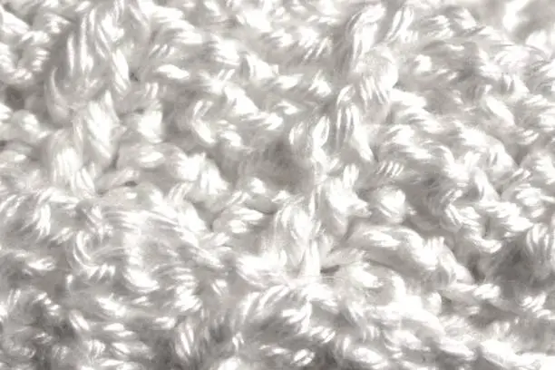 White crochet yarn closeup texture
