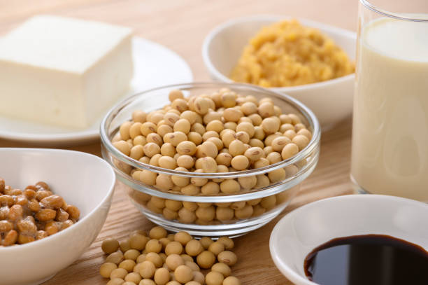sojaproducten - natto stockfoto's en -beelden