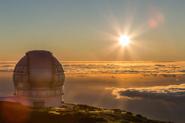 Rock of the Observatory Boys Roque de los Muchachos Observatory in La Palma island, Canary Islands Observatory stock pictures, royalty-free photos & images