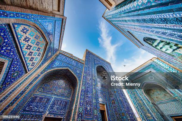Shahizinda Mausoleum Samarkand Uzbekistan Shohizinda Necropolis Stock Photo - Download Image Now