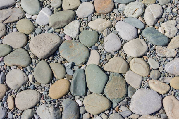 istock pebble background. Small stones on the seashore 1194232511
