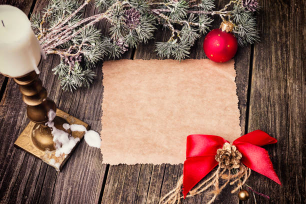 Blank art vintage greeting card with decorations.