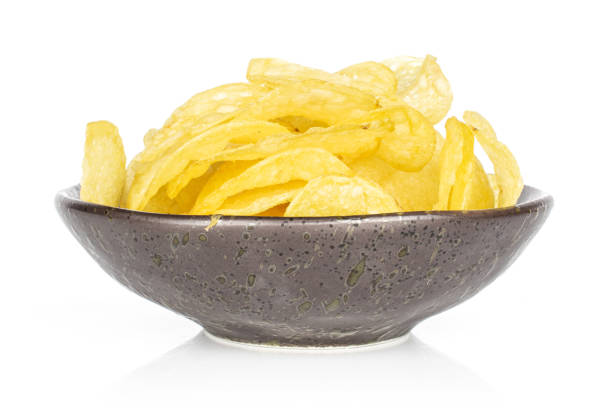 istock Crisp potato chip isolated on white 1194236627
