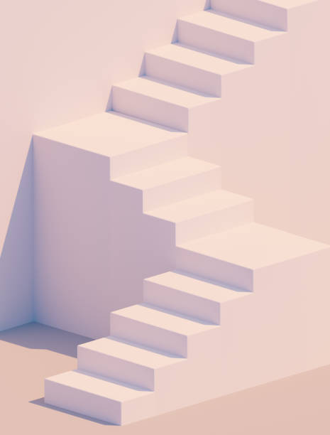 istock White stairs 3d rendering. Staircase minimal background. Abstract ladder product display and object placement. 1194236887