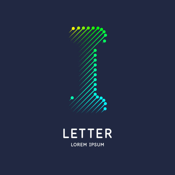 The letter I of the Latin alphabet. Display character in a bright contemporary style. The letter I of the Latin alphabet. Display character in a bright contemporary style. Vector illustration blue letter i stock illustrations